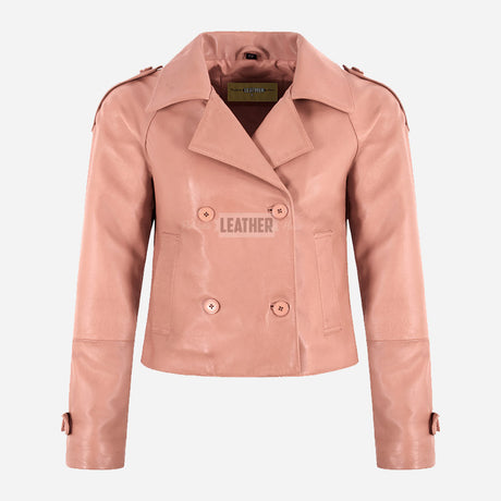 HEWIT Women’s Cropped Leather Blazer