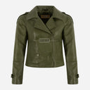 HEWIT Women’s Cropped Leather Blazer