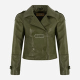 HEWIT Women’s Cropped Leather Blazer