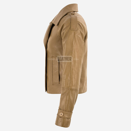 HEWIT Women’s Cropped Leather Blazer