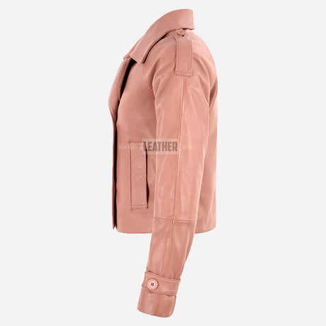 HEWIT Women’s Cropped Leather Blazer