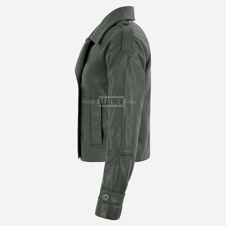 HEWIT Women’s Cropped Leather Blazer