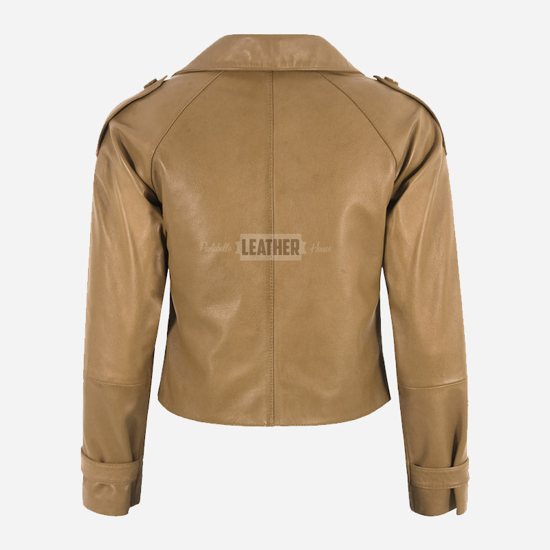 HEWIT Women’s Cropped Leather Blazer