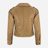 HEWIT Women’s Cropped Leather Blazer