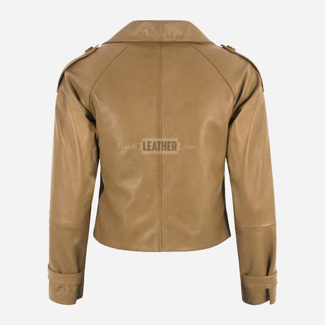 HEWIT Women’s Cropped Leather Blazer