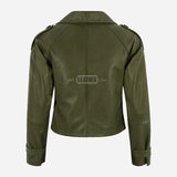 HEWIT Women’s Cropped Leather Blazer