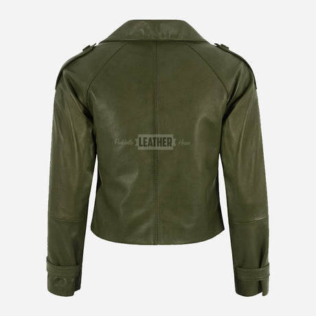 HEWIT Women’s Cropped Leather Blazer