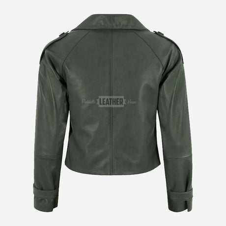 HEWIT Women’s Cropped Leather Blazer