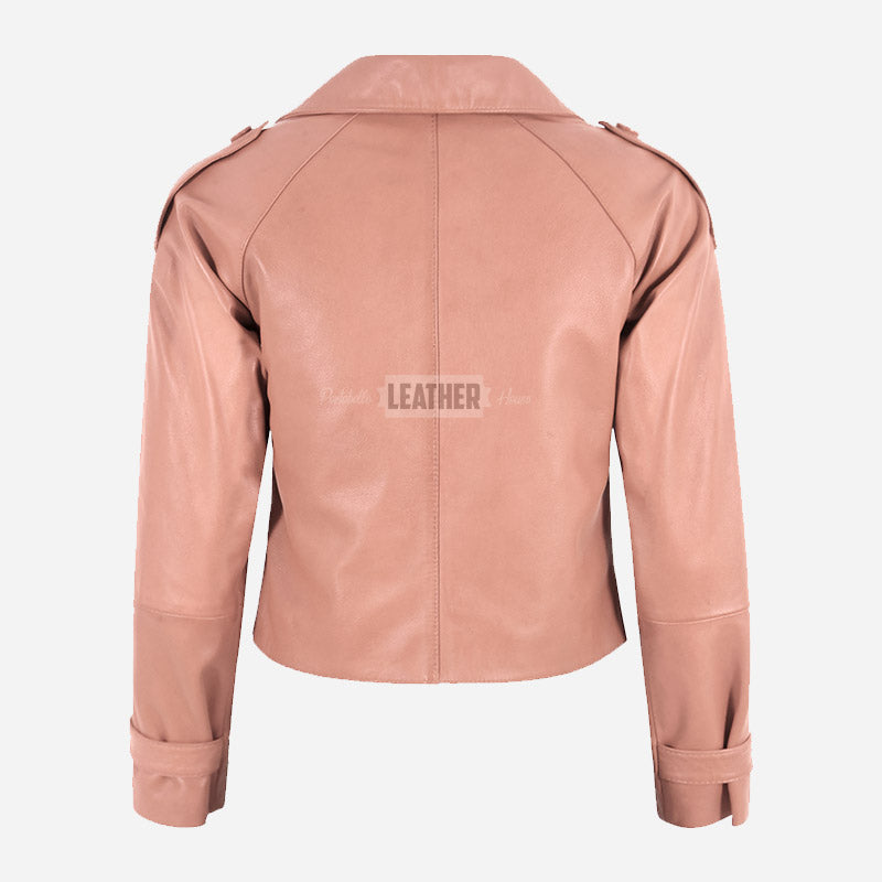 HEWIT Women’s Cropped Leather Blazer