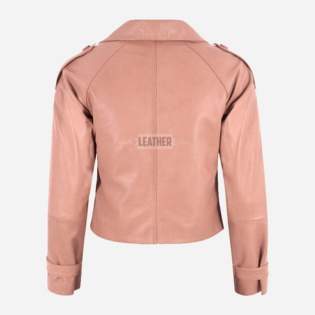 HEWIT Women’s Cropped Leather Blazer