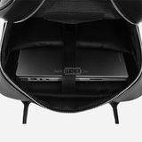 Unisex Black Leather Backpack Laptop Bag