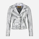 SYSSA Women’s Leather Biker Jacket White