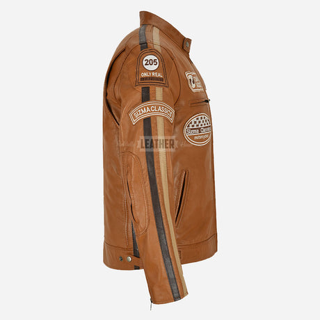 ASTRYX SIZMA Style Leather Racer Jacket