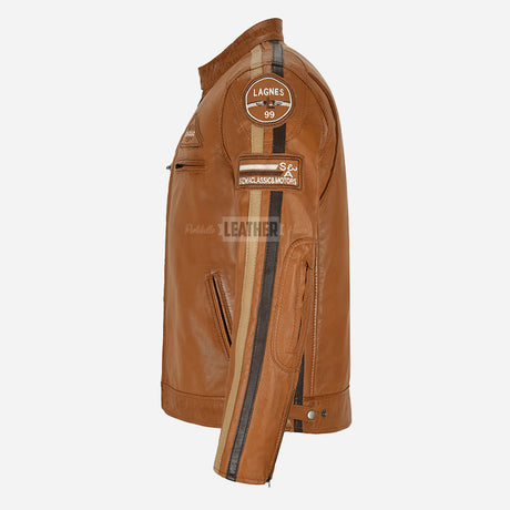 ASTRYX SIZMA Style Leather Racer Jacket