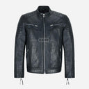 AZREN Leather Biker Jacket for Men