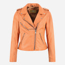 SERICA Women's Leather Biker Jacket Peach