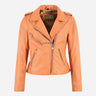 SERICA Women's Leather Biker Jacket Peach
