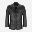 TYREN Men's Leather Blazer Black