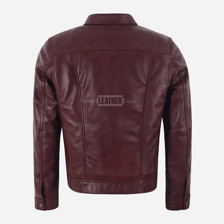 JAXLEY Men's Leather Trucker Denim Jacket