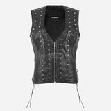 RÉVA Women's Studded Leather Waistcoat