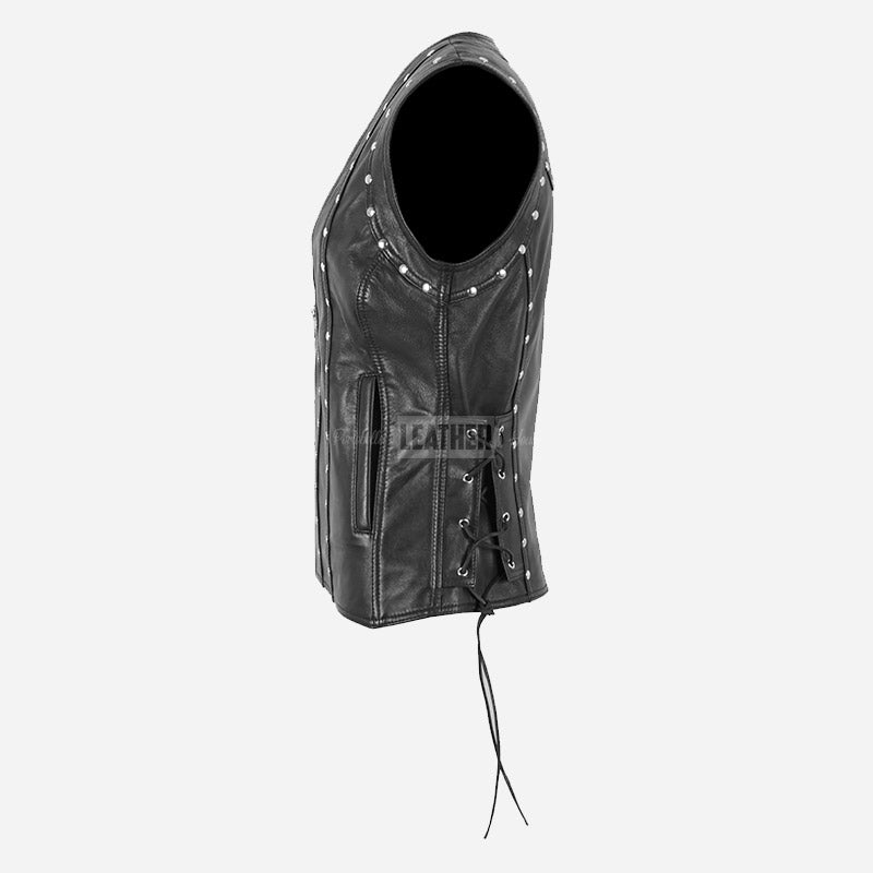 RÉVA Women's Studded Leather Waistcoat