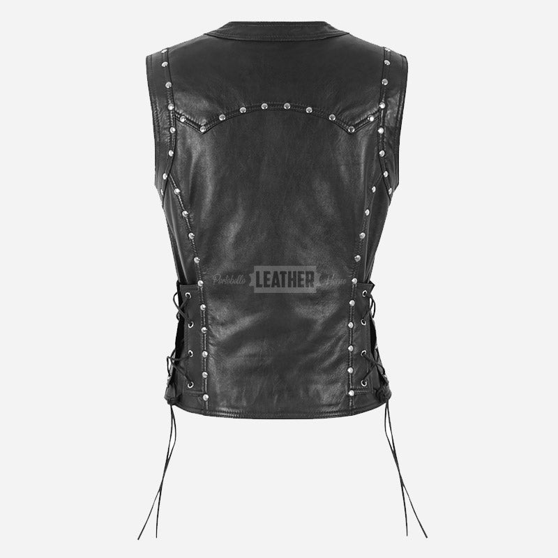 RÉVA Women's Studded Leather Waistcoat