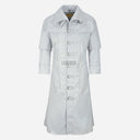 HELMSMAN Men’s Long Leather Coat White