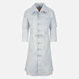 HELMSMAN Men’s Long Leather Coat White
