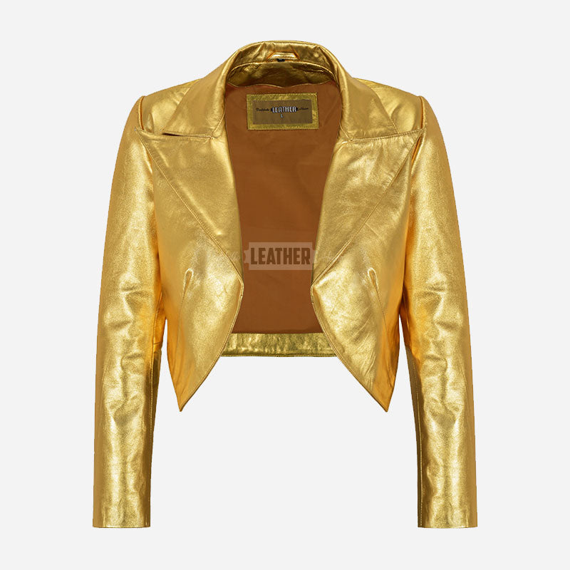 ASHEN Women's Cropped Bolero Jacket Silver & Golden