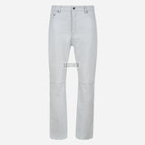 GRIT Men's White Leather Pants Jean's Style