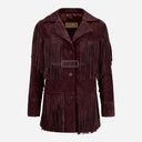EVOKE Women's Suede Fringe Jacket