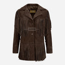 EVOKE Women's Suede Fringe Jacket