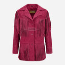 EVOKE Women's Suede Fringe Jacket