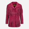 EVOKE Women's Suede Fringe Jacket