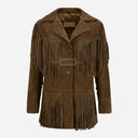 EVOKE Women's Suede Fringe Jacket