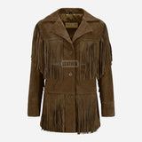 EVOKE Women's Suede Fringe Jacket