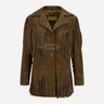 EVOKE Women's Suede Fringe Jacket