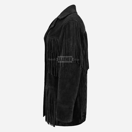 EVOKE Women's Suede Fringe Jacket