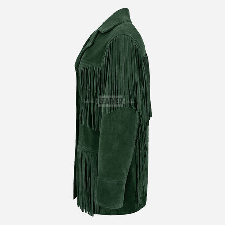 EVOKE Women's Suede Fringe Jacket