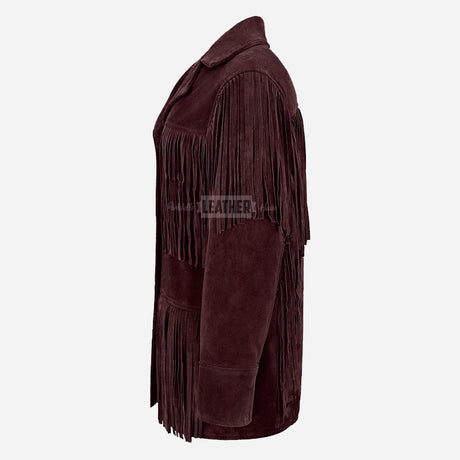 EVOKE Women's Suede Fringe Jacket