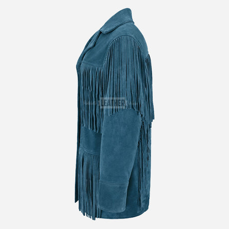 EVOKE Women's Suede Fringe Jacket
