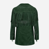 EVOKE Women's Suede Fringe Jacket