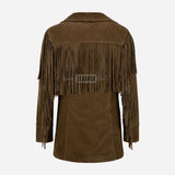 EVOKE Women's Suede Fringe Jacket