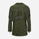 EVOKE Women's Suede Fringe Jacket