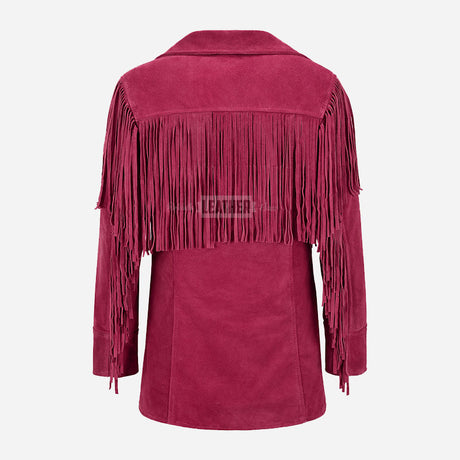 EVOKE Women's Suede Fringe Jacket