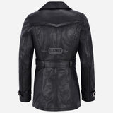 ESTWAVE Women's Double Breasted Leather Coat