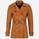 ESTWAVE Women's Double Breasted Leather Coat
