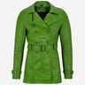 ESTWAVE Women's Double Breasted Leather Coat