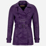 ESTWAVE Women's Double Breasted Leather Coat