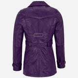 ESTWAVE Women's Double Breasted Leather Coat